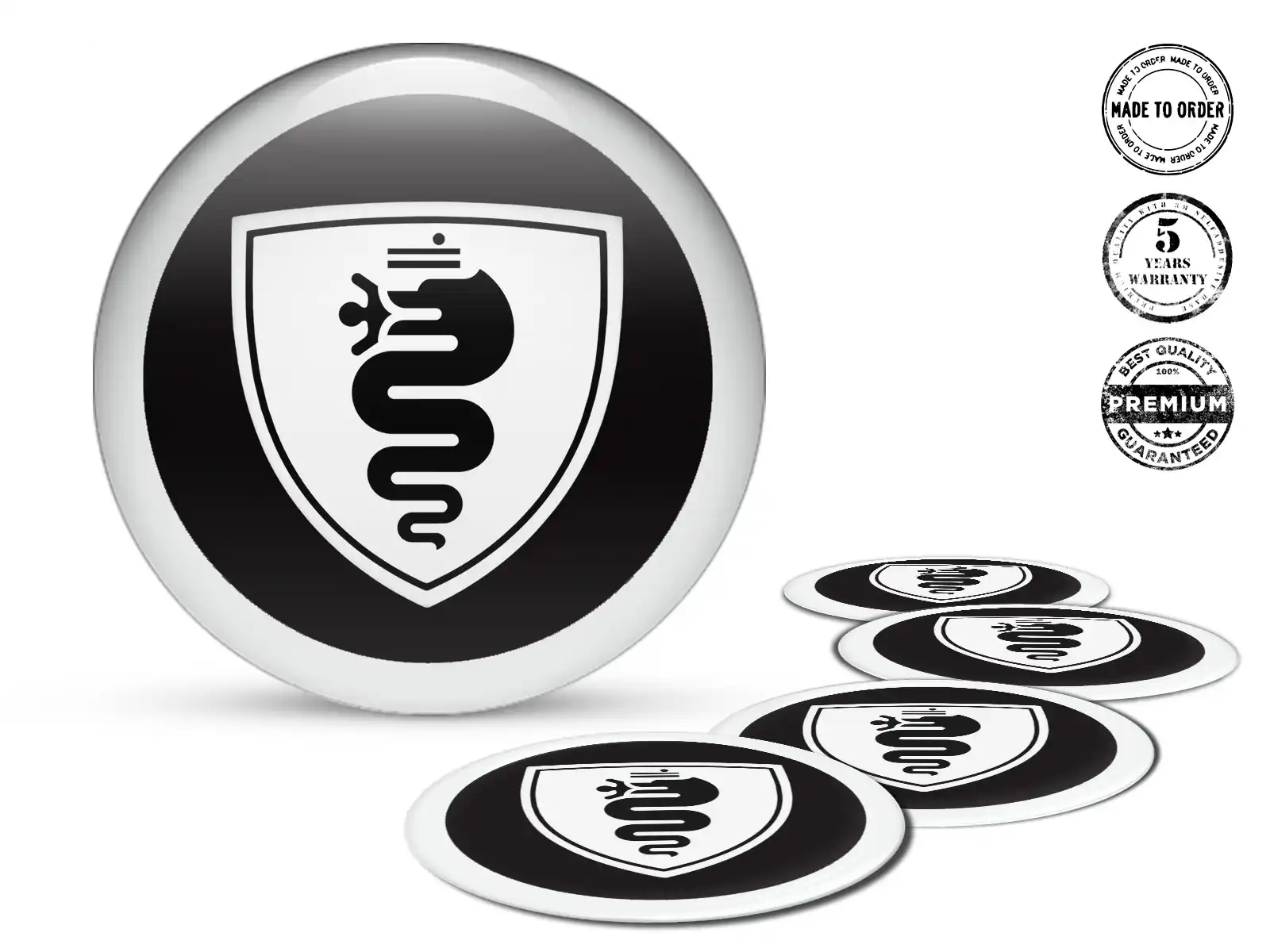 Alfa Romeo Style Décalque Jante Édition Bombée Premium